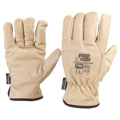 Pro Choice Pig Grain Leather Rigger Beige, 3m Thinsulate Lined X12 - PGL41TL PPE Pro Choice L